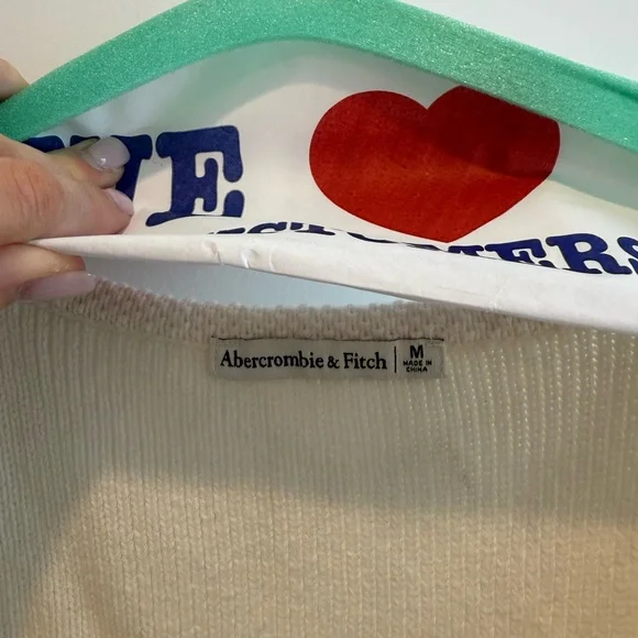 Abercrombie & Fitch Cream Button-Down Knit Top - Picture 4 of 4